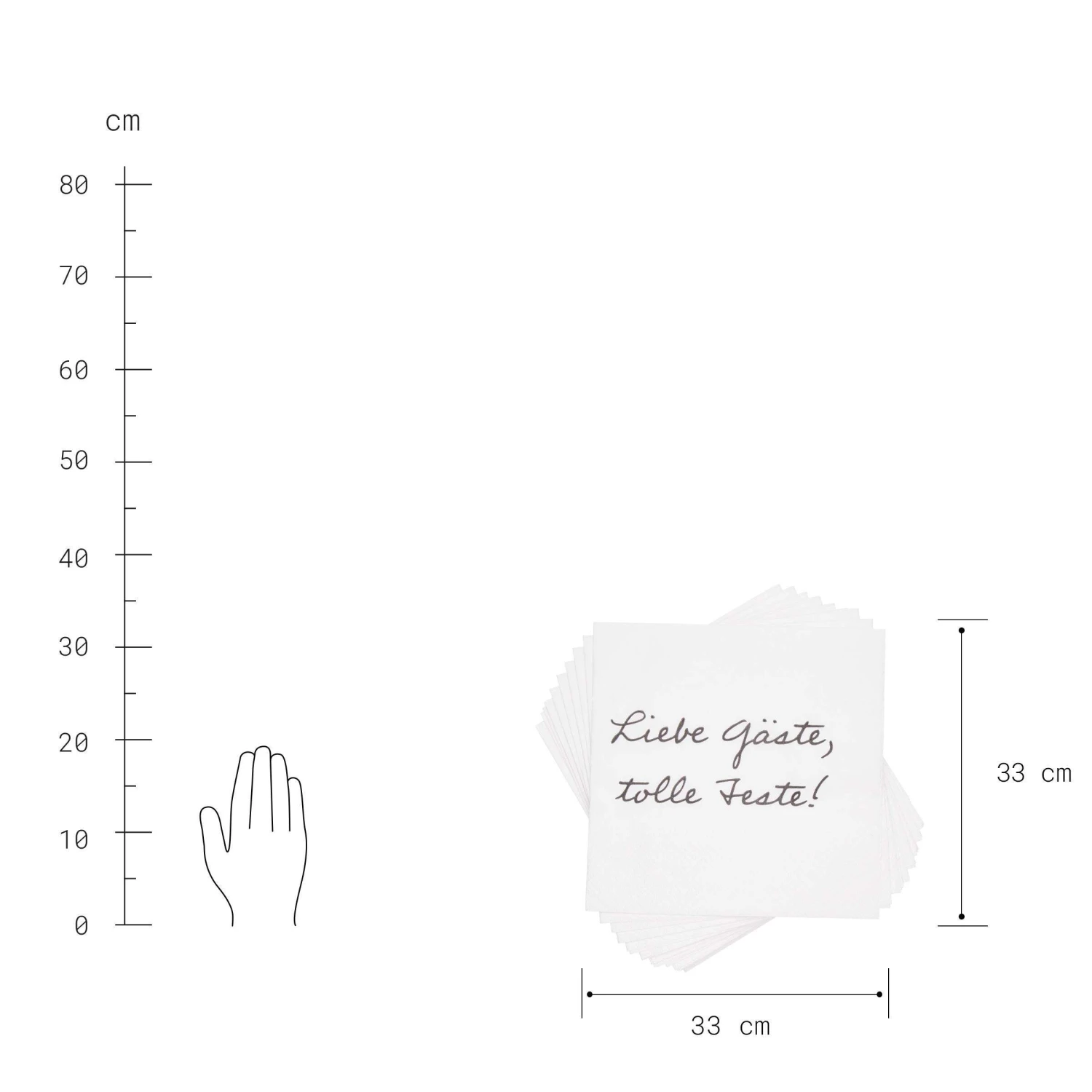 Papierserviette Liebe Gäste, Tolle Feste! 20 Stück APRÈS In Weiß-Schwarz 2 Papierserviette Liebe Gäste, Tolle Feste! 20 Stück APRÈS In Weiß-Schwarz – Bild 2