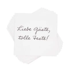 Papierserviette Liebe Gäste, Tolle Feste! 20 Stück APRÈS In Weiß-Schwarz