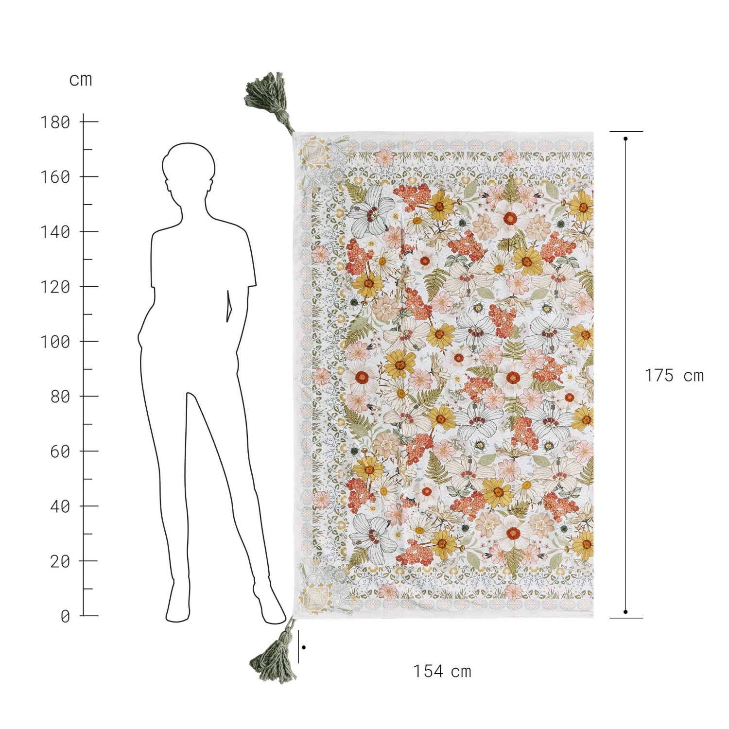 Picknickdecke L 175 X B 154cm BETWEEN FLOWERS In Creme 4 Picknickdecke L 175 X B 154cm BETWEEN FLOWERS In Creme – Bild 4