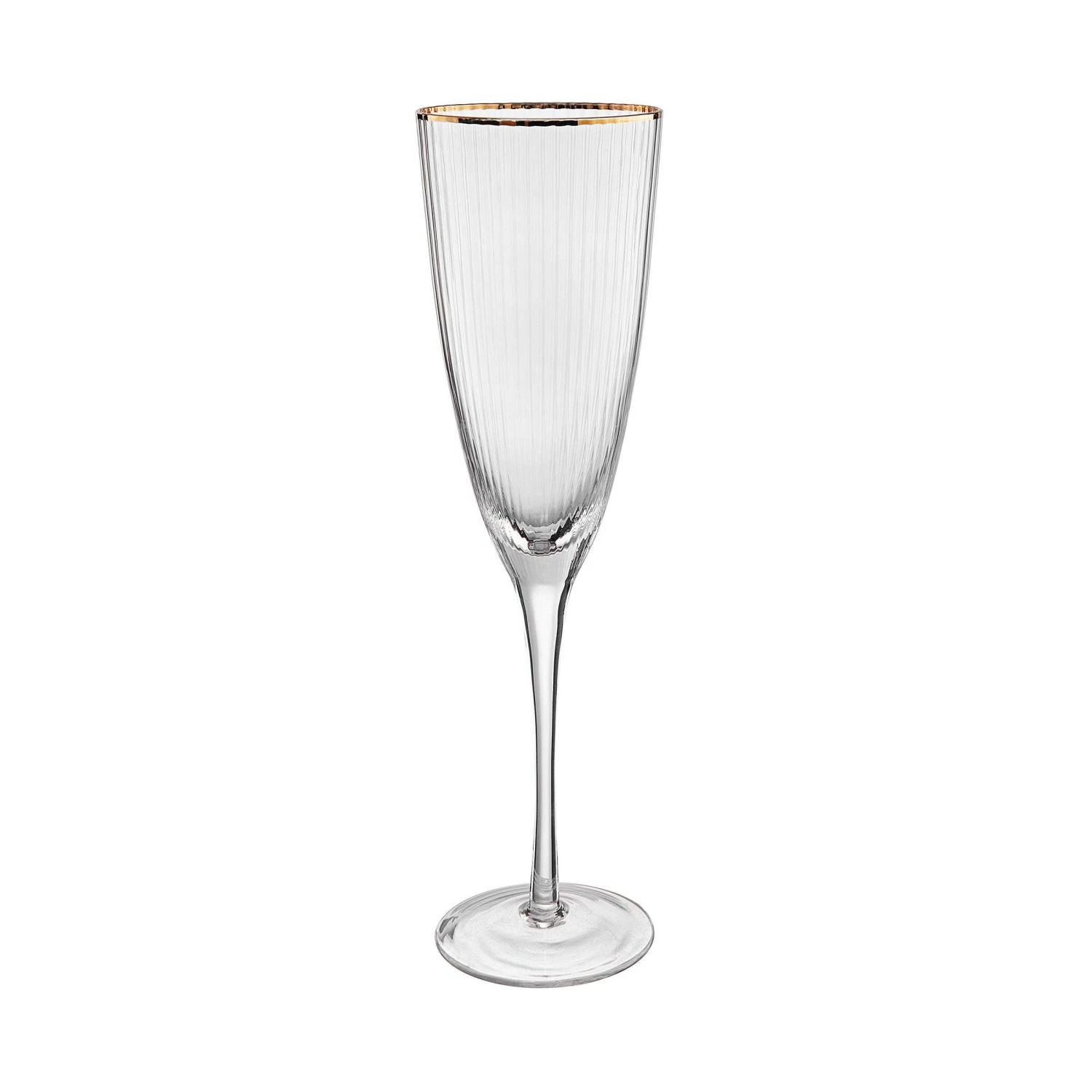 Sektglas Mit Goldrand Und Rillen 250ml GOLDEN TWENTIES In Transparent 1 Sektglas Mit Goldrand Und Rillen 250ml GOLDEN TWENTIES In Transparent
