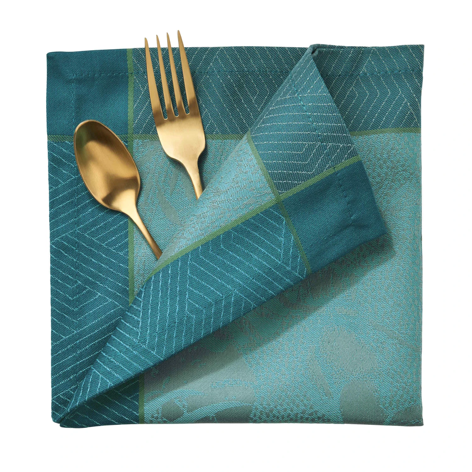 Serviette L 41 X B 41cm GREEN HOUSE In Petrol 1 Serviette L 41 X B 41cm GREEN HOUSE In Petrol