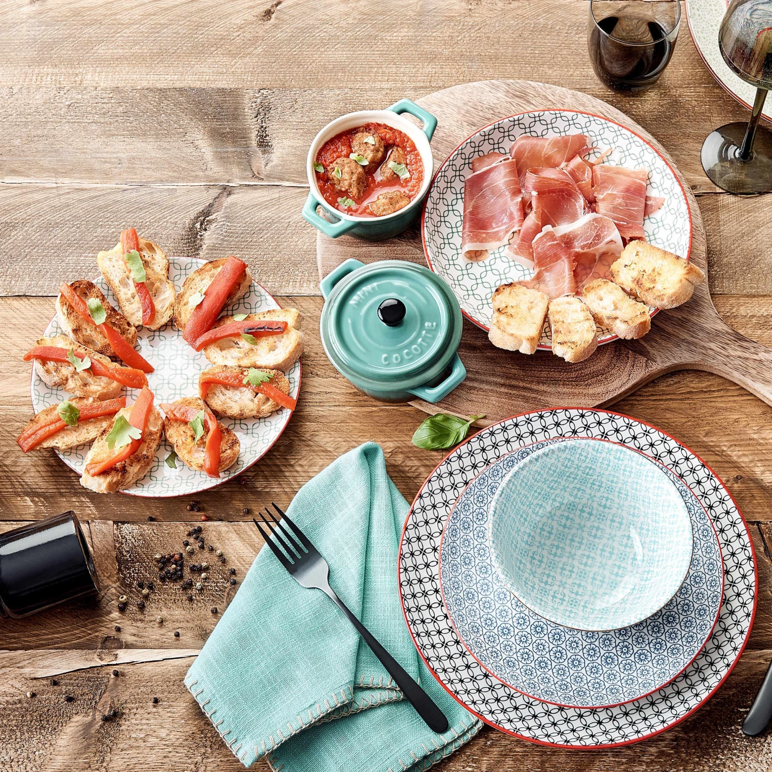 Serviette L 42 X B 42cm FINCA In Türkis 2 Serviette L 42 X B 42cm FINCA In Türkis – Bild 2