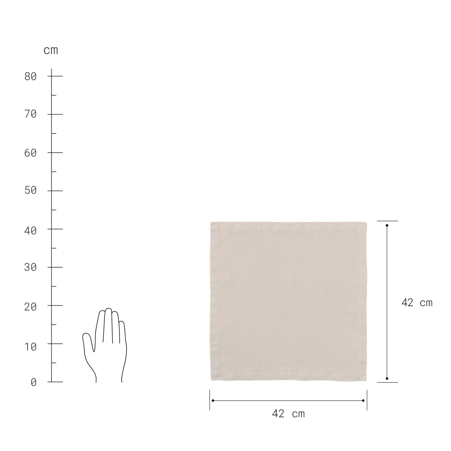 Serviette L 42 X B 42cm RIGA In Natur 3 Serviette L 42 X B 42cm RIGA In Natur – Bild 3