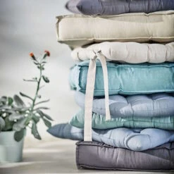 Butlers -Butlers butlers sitzkissen l 40 x b 40cm solid in blau 1