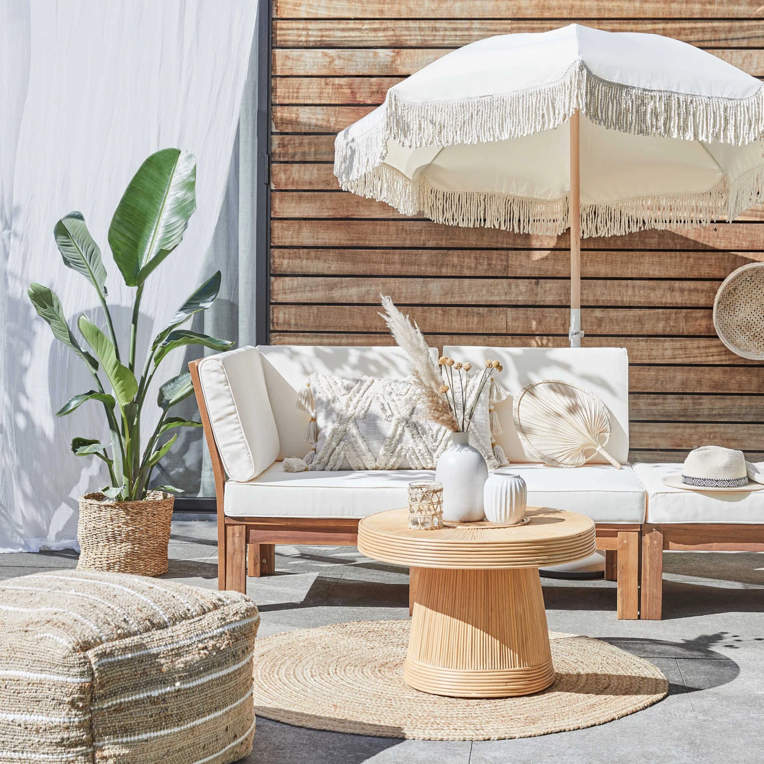 Sitzpouf B 50 X H 35cm ALL NATURE In Natur 2 Sitzpouf B 50 X H 35cm ALL NATURE In Natur – Bild 2