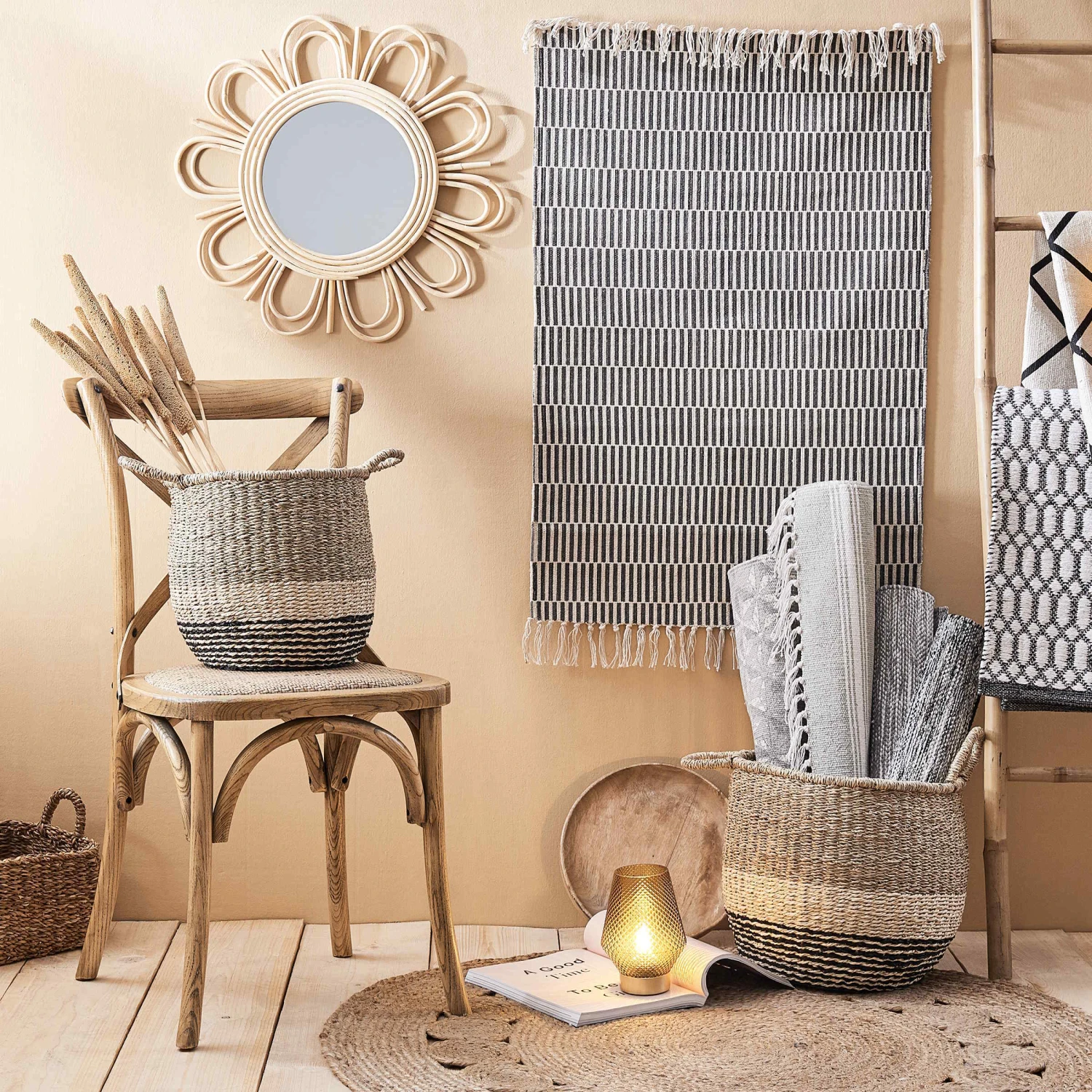 Spiegel Blumenförmig Ø52cm COTTAGE In Natur 6 Spiegel Blumenförmig Ø52cm COTTAGE In Natur – Bild 6