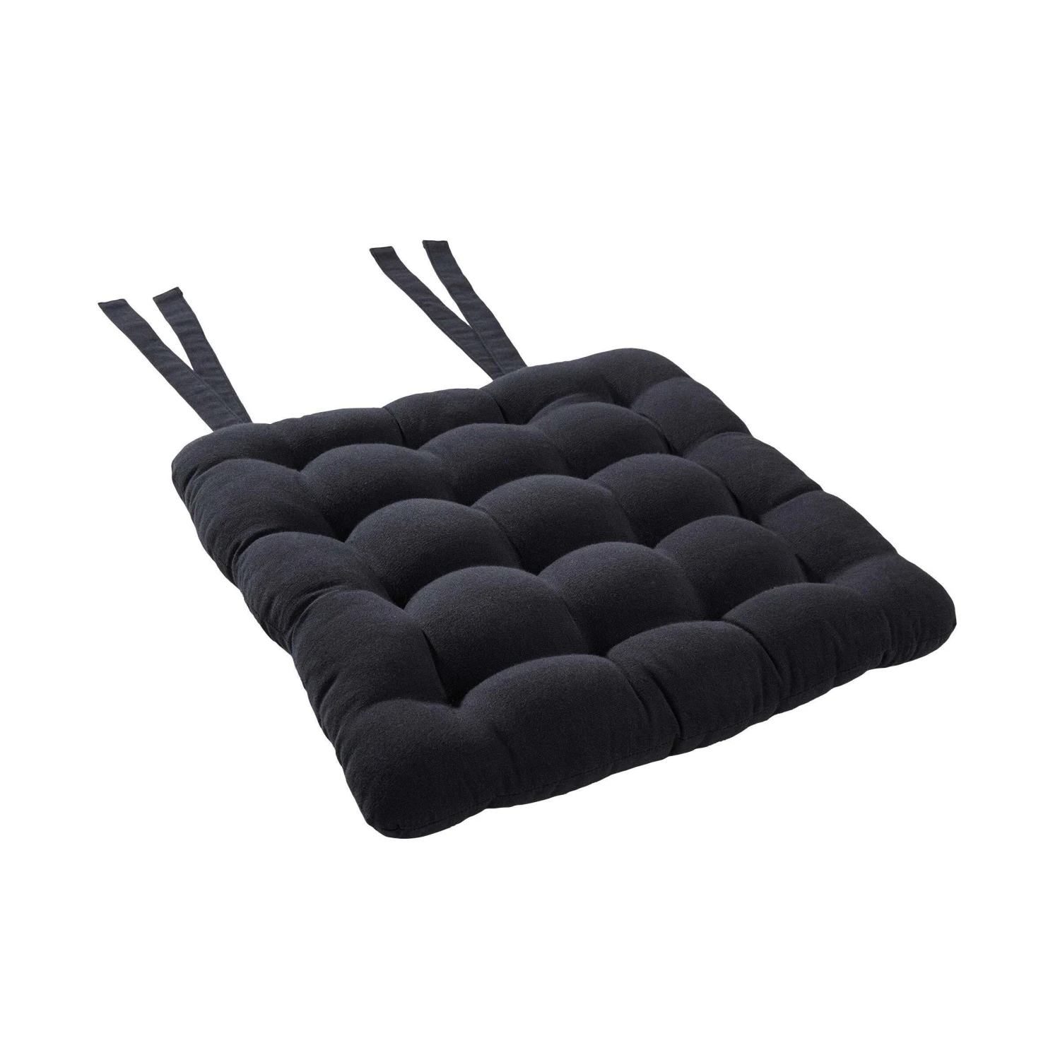 Stuhlkissen Mit Bändchen L 35 X B 37cm SOLID In Schwarz 4 Stuhlkissen Mit Bändchen L 35 X B 37cm SOLID In Schwarz – Bild 4