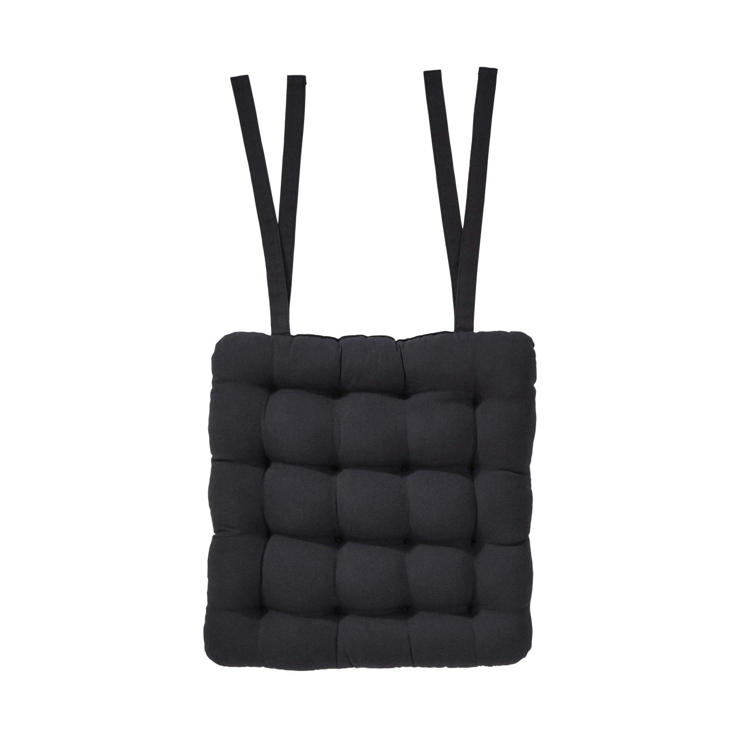 Stuhlkissen Mit Bändchen L 35 X B 37cm SOLID In Schwarz 1 Stuhlkissen Mit Bändchen L 35 X B 37cm SOLID In Schwarz