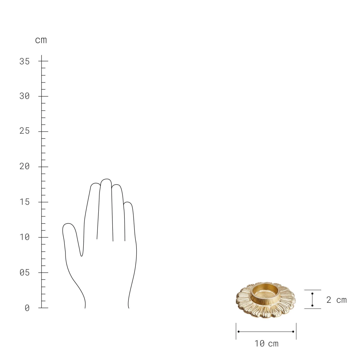 Teelichthalter Blüte Ø10cm GOLDEN NATURE In Gold 3 Teelichthalter Blüte Ø10cm GOLDEN NATURE In Gold – Bild 3