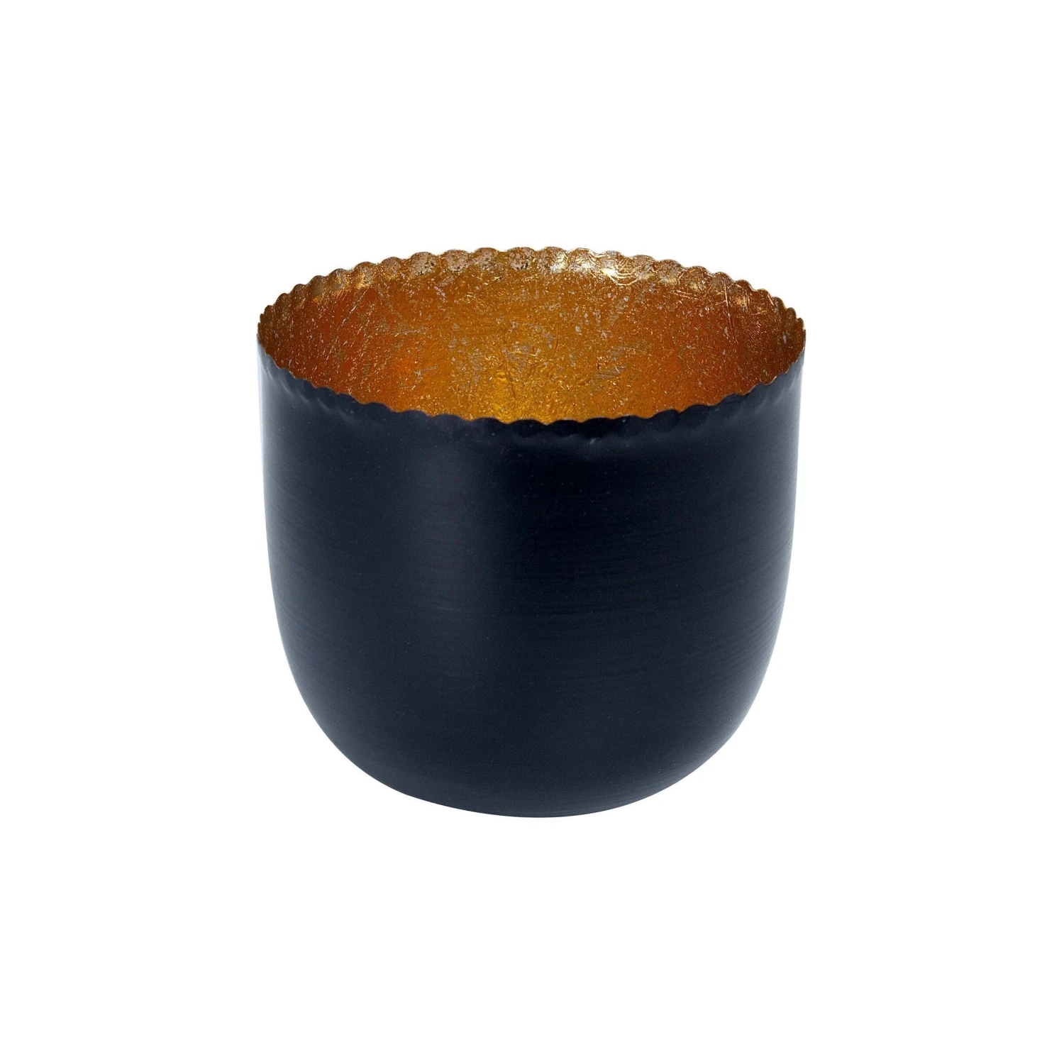 Teelichthalter Höhe 9cm DELIGHT In Schwarz-Gold 1 Teelichthalter Höhe 9cm DELIGHT In Schwarz-Gold