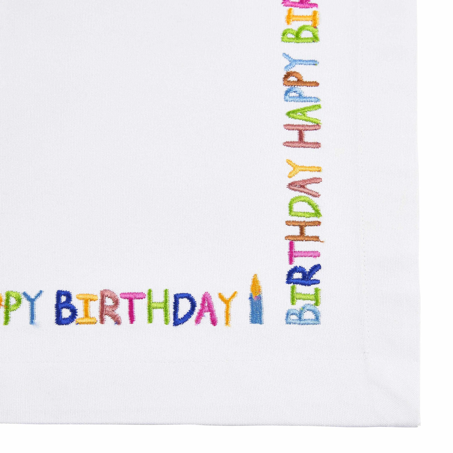 Tischläufer L 160 X B 50cm HAPPY BIRTHDAY In Weiß 2 Tischläufer L 160 X B 50cm HAPPY BIRTHDAY In Weiß – Bild 2