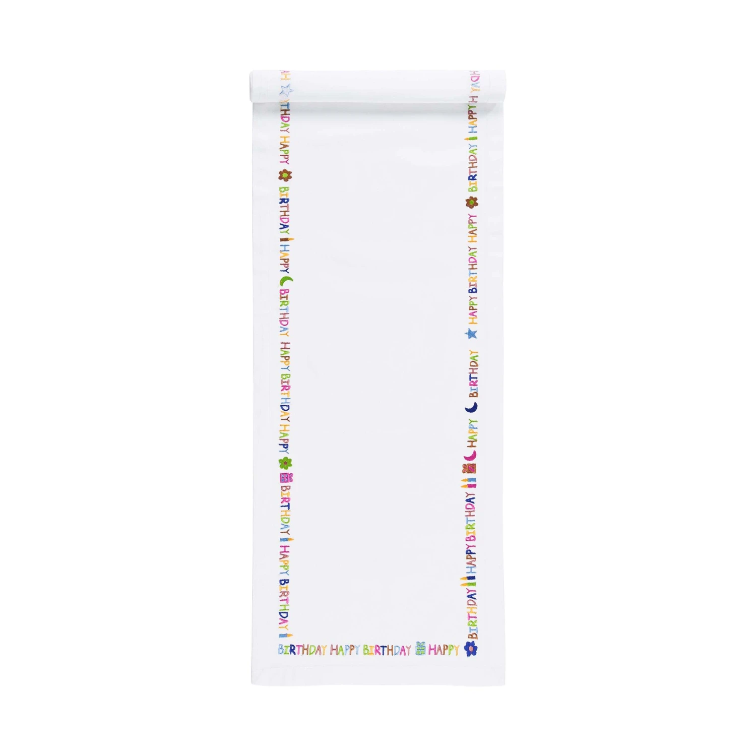 Tischläufer L 160 X B 50cm HAPPY BIRTHDAY In Weiß 1 Tischläufer L 160 X B 50cm HAPPY BIRTHDAY In Weiß