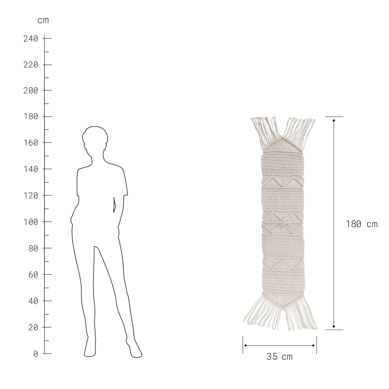 Tischläufer L 180 X B 35cm MACRAMÉ In Creme 4 Tischläufer L 180 X B 35cm MACRAMÉ In Creme – Bild 4