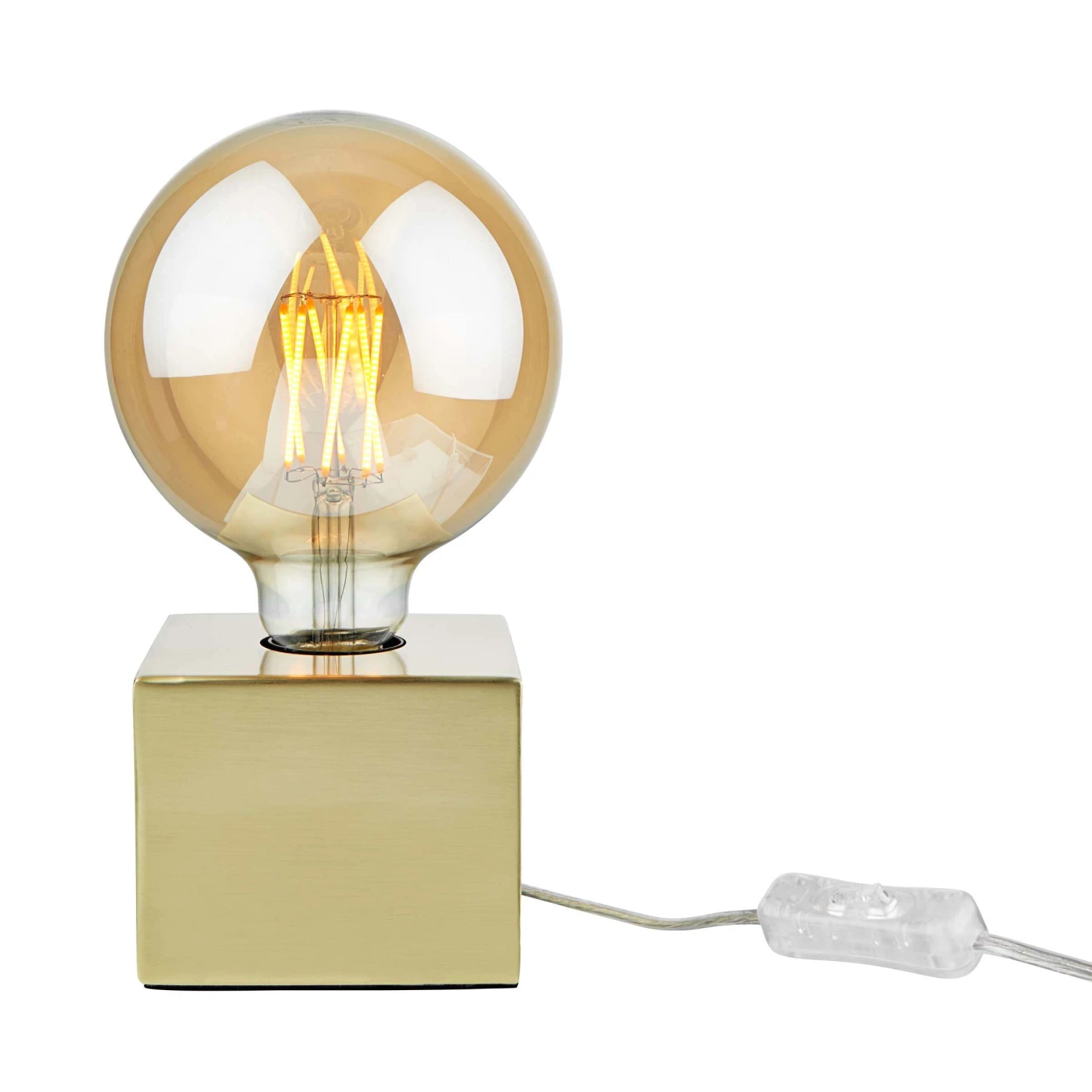 Tischleuchte Quadratisch 10x10cm STILO In Gold 1 Tischleuchte Quadratisch 10x10cm STILO In Gold