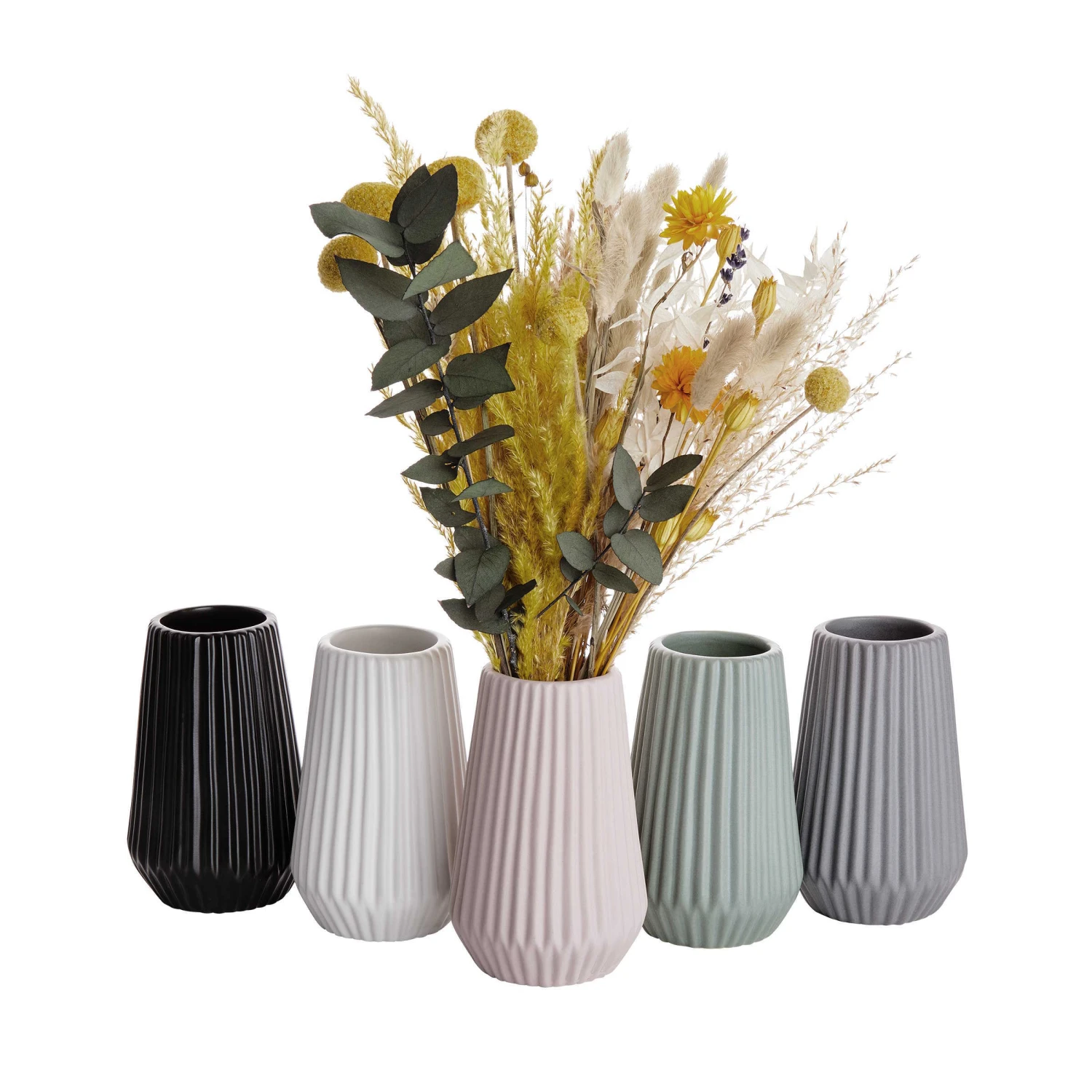 Vase Höhe 14cm RIFFLE In Schwarz 4 Vase Höhe 14cm RIFFLE In Schwarz – Bild 4