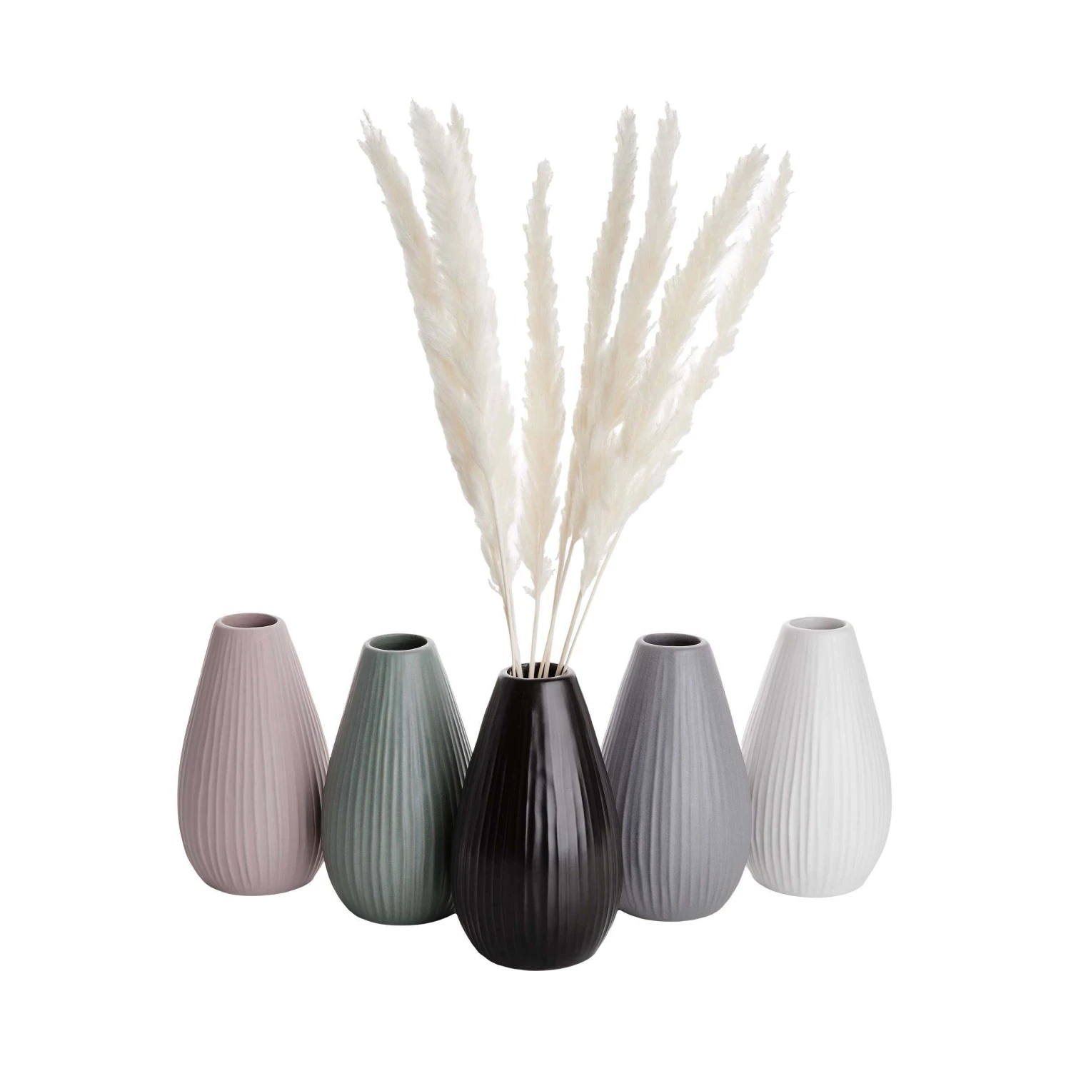 Vase Höhe 16cm RIFFLE In Salbei 4 Vase Höhe 16cm RIFFLE In Salbei – Bild 4