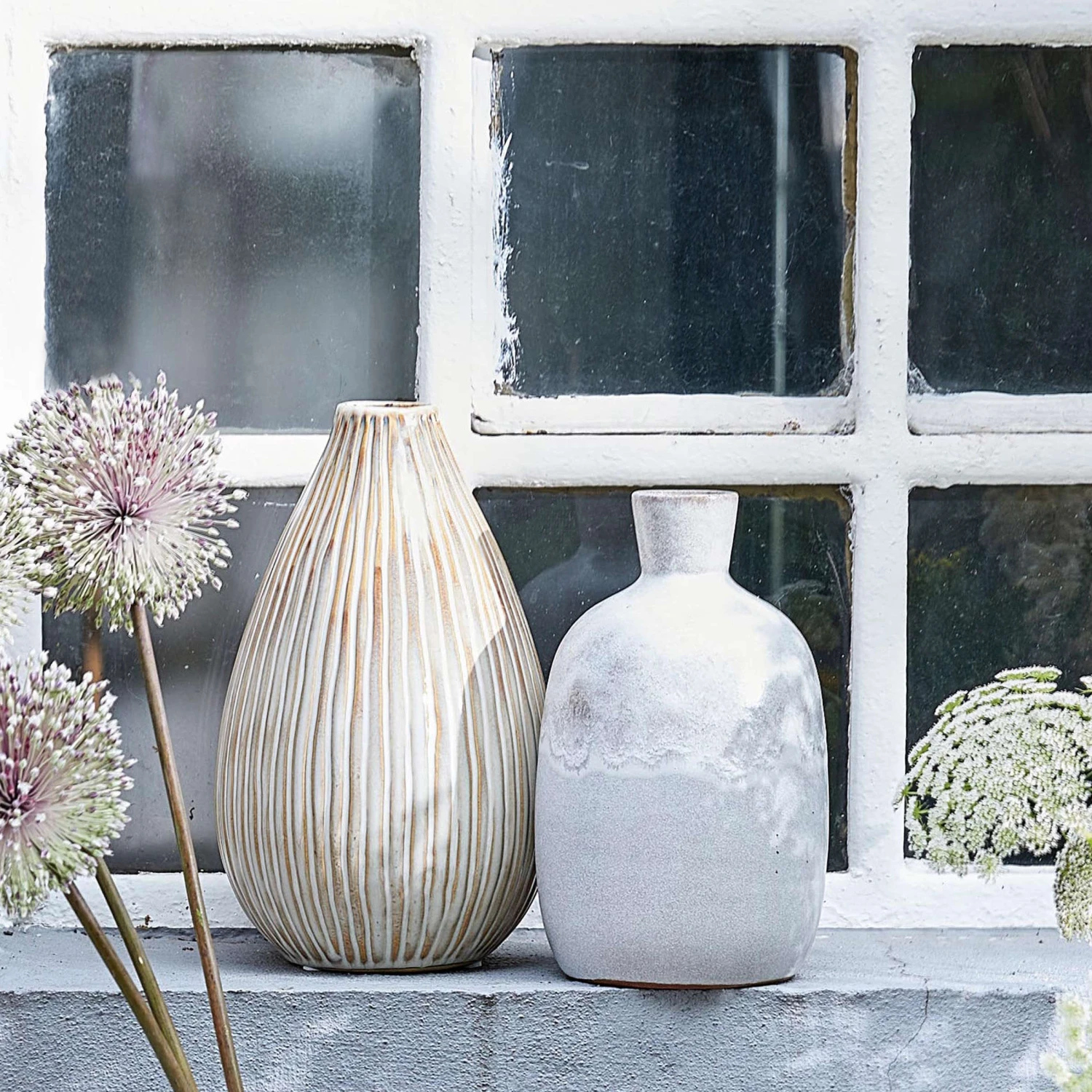 Vase Höhe 25cm SANDY In Creme 2 Vase Höhe 25cm SANDY In Creme – Bild 2