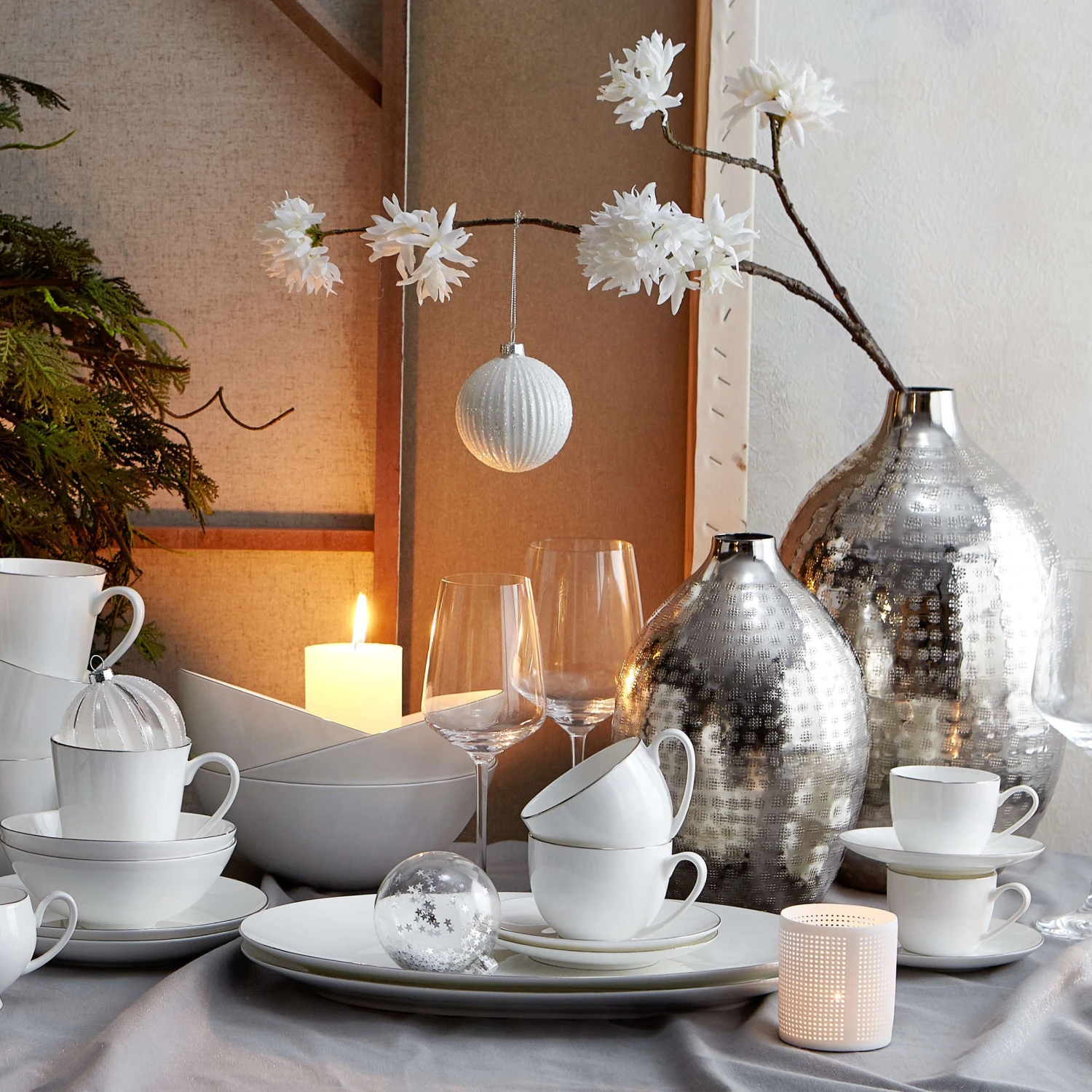 Vase Höhe 35 Cm INDIRA In Silber 3 Vase Höhe 35 Cm INDIRA In Silber – Bild 3