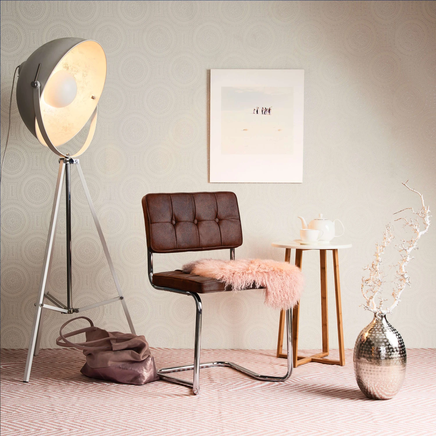 Vase Höhe 35 Cm INDIRA In Silber 5 Vase Höhe 35 Cm INDIRA In Silber – Bild 5