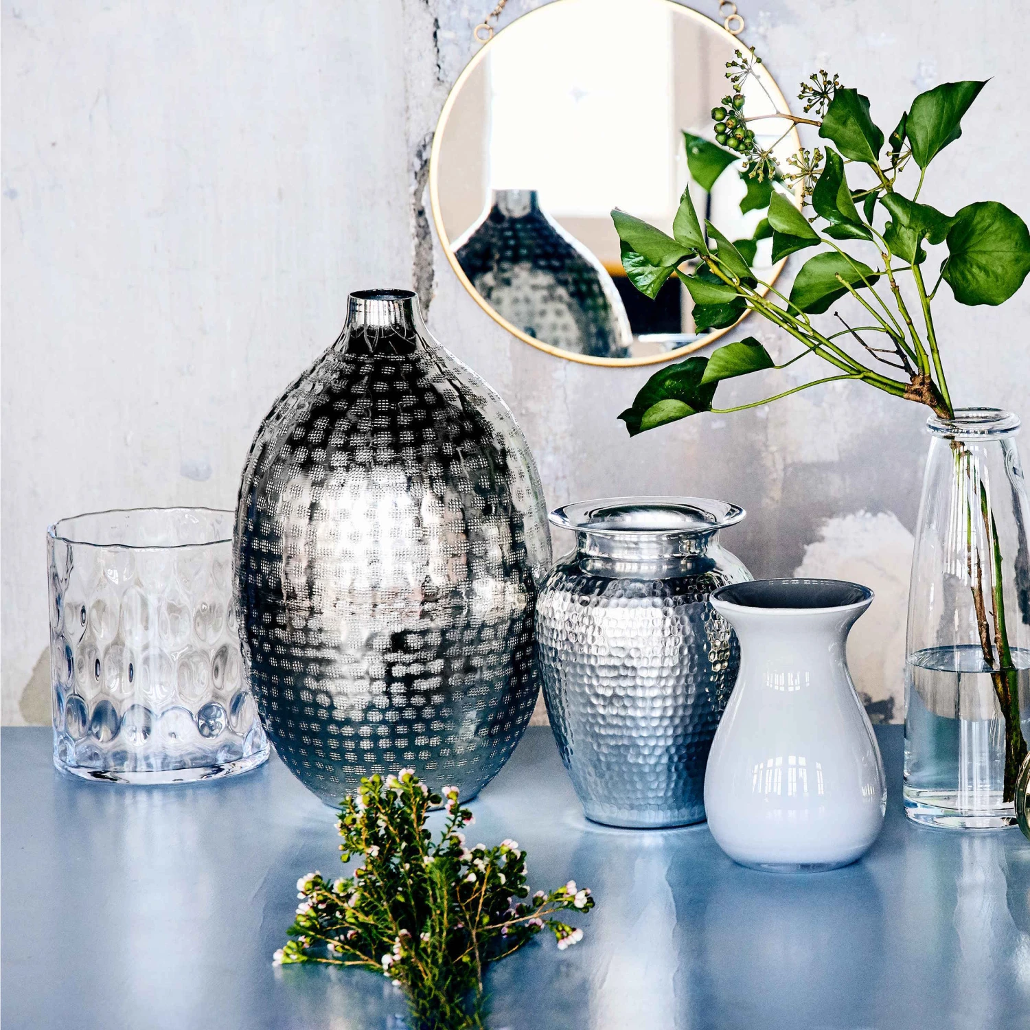 Vase Höhe 35 Cm INDIRA In Silber 6 Vase Höhe 35 Cm INDIRA In Silber – Bild 6