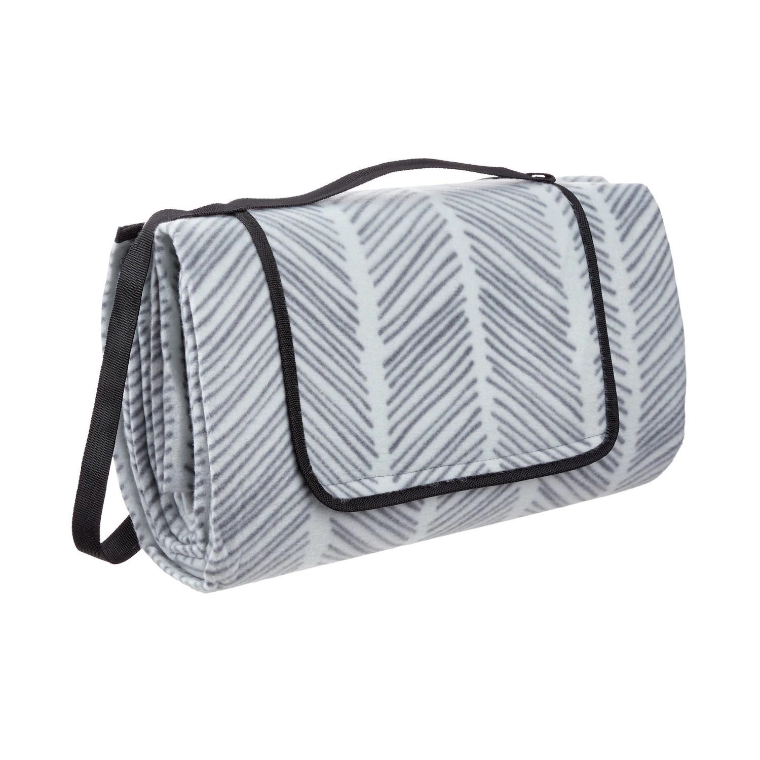 XXL-Picknickdecke Streifen L 200 X B 200cm GET TOGETHER In Hellgrau-Anthrazit 1 XXL-Picknickdecke Streifen L 200 X B 200cm GET TOGETHER In Hellgrau-Anthrazit